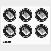 Black and White Fuzz Ronde Sticker (Vel)