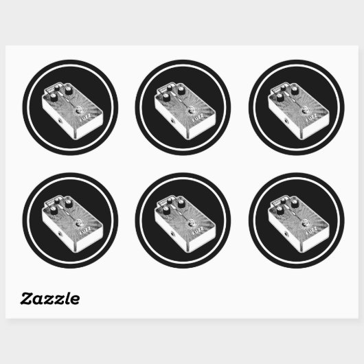Black and White Fuzz Ronde Sticker (Vel)