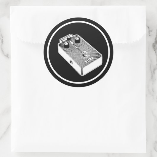 Black and White Fuzz Ronde Sticker (Tas)