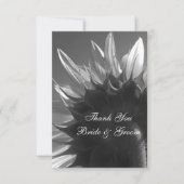Black and White Garden Sunflower Weddenschap Bedan Bedankkaart (Voorkant)