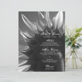 Black and White Garden Sunflower Wedding Menus (Staand voorkant)