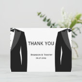 Black and White Gay Weddenschap Bedankt kaarten (Staand voorkant)