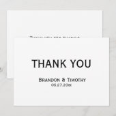 Black and White Gay Weddenschap Hartelijk dank Bedankkaart (Voorkant / Achterkant)