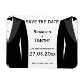 Black and White Gay Weddenschap Save the Date Magn Magneet (Horizontaal)