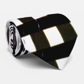 Black and White Geometric Abstract Glitch  Stropdas (Opgerold)