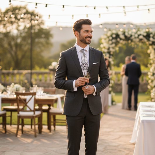 Black and White Geometric Art Deco Floral Mens Stropdas