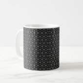  Black and White Geometric Cube Pattern Koffiemok (Voorkant links)