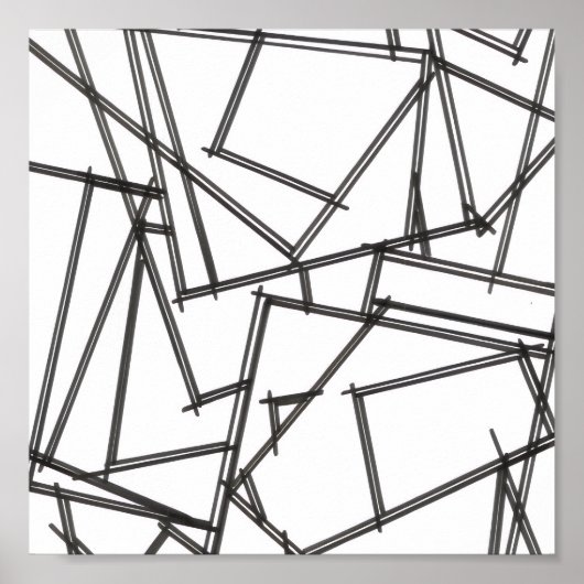 Black And White Geometric-Modern Minimalist Poster (Voorkant)