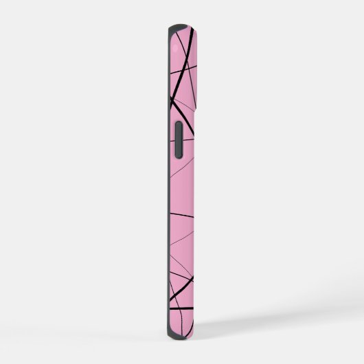 Black and white geometric pattern iPhone 15 case (Rechterkant)