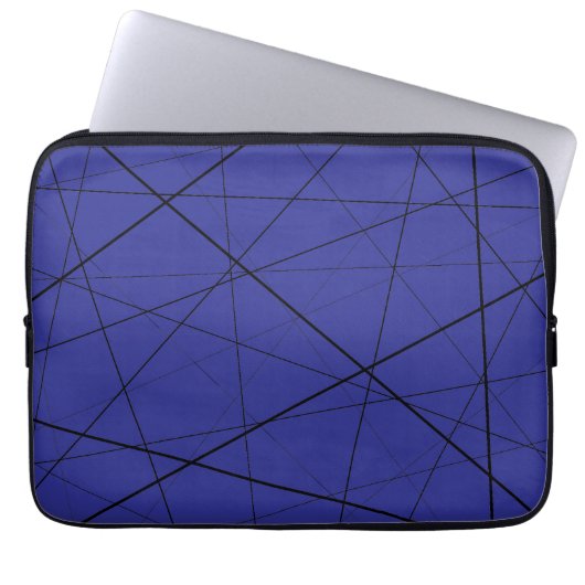 Black and white geometric pattern laptop sleeve (Voorkant)