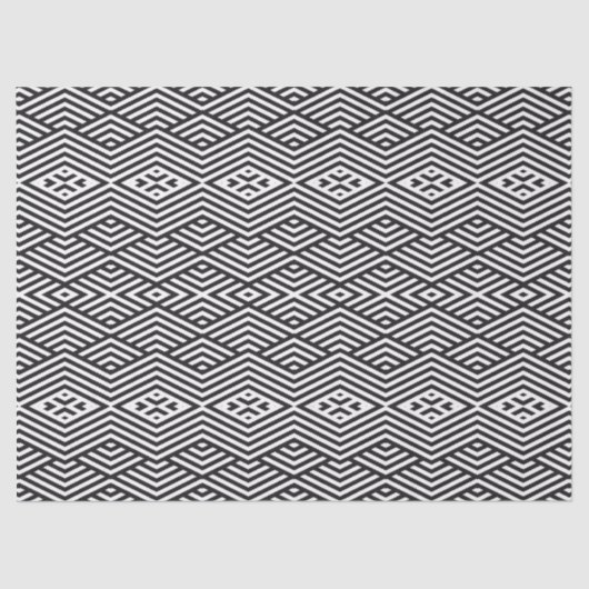Black and White Geometric Pattern Tissuepapier (Voorkant)