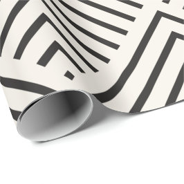 Black and white geometric pattern with overlapping cadeaupapier