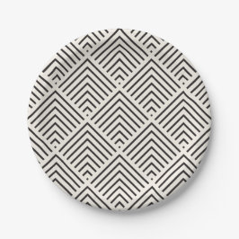 Black and white geometric pattern with overlapping papieren bordje
