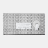 Black and White Geometric Squares Pattern Bureaumat (Keyboard & Muis)