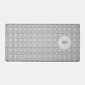 Black and White Geometric Squares Pattern Bureaumat (Voorkant)