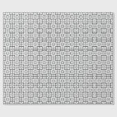 Black and White Geometric Squares Pattern Cadeaupapier (Vlak)