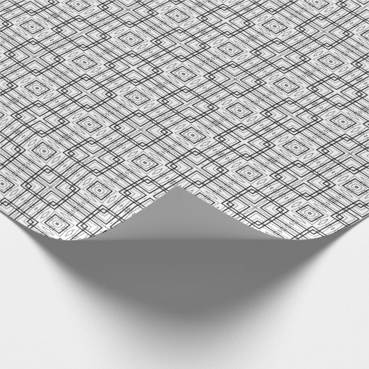 Black and White Geometric Squares Pattern Cadeaupapier (Hoek)