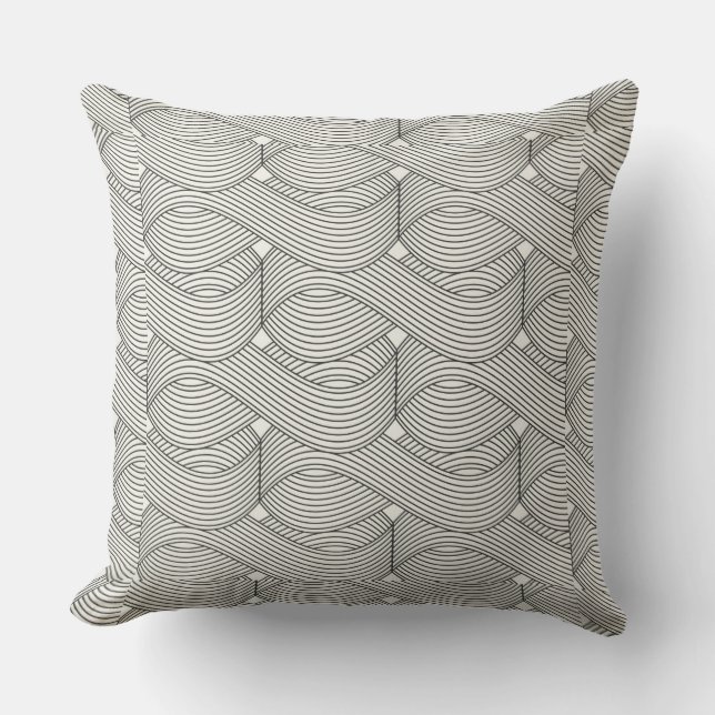 Black and White Geometric Throw Pillow Buitenkussen (Voorkant)