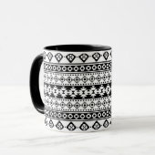 Black and White Geometric Tribal Mok (Voorkant links)