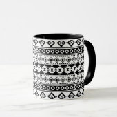 Black and White Geometric Tribal Mok (Voorkant rechts)