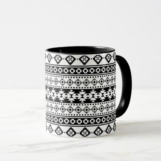 Black and White Geometric Tribal Mok (Voorkant rechts)