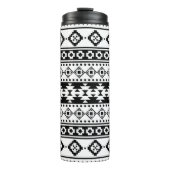 Black and White Geometric Tribal Thermosbeker (Voorkant)