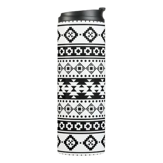 Black and White Geometric Tribal Thermosbeker (Gedraaid links)