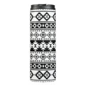 Black and White Geometric Tribal Thermosbeker (Achterkant)