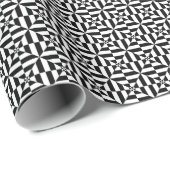 Black and white geometrical pattern cadeaupapier (Rol Hoek)