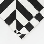 Black and white geometrical pattern fleece deken (Hoek)