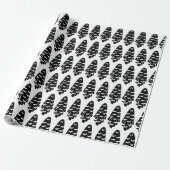 Black and White Ghost Cadeaupapier (Uitgerold)