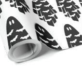 Black and White Ghost Cadeaupapier (Rol Hoek)