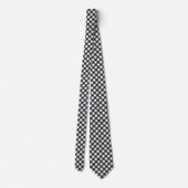 Black and White Gingham Argyle Check Pattern Stropdas (Achterkant)