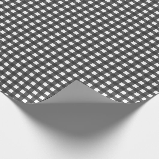 Black and White Gingham Check Cadeaupapier (Hoek)