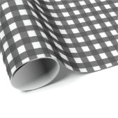 Black and White Gingham Check Cadeaupapier (Rol Hoek)