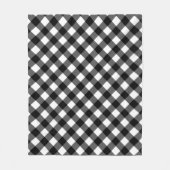Black and White Gingham Check Fleece Blanket (Voorkant)