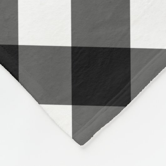 Black and White Gingham Check Fleece Blanket (Hoek)