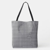 Black and White Gingham Check Pattern Tote Bag (Achterkant)
