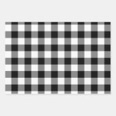 Black and White Gingham Check Pset Inpakpapier Vel (Voorkant 3)