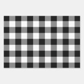 Black and White Gingham Check Pset Inpakpapier Vel (Voorkant)