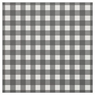 Black and White Gingham Check Stof