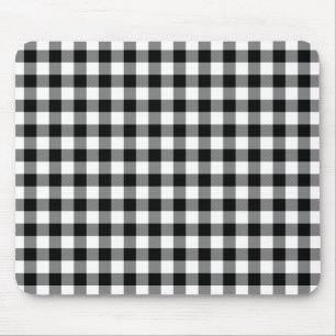Black and White Gingham Checks Pattern Muismat
