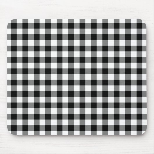 Black and White Gingham Checks Pattern Muismat (Voorkant)