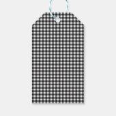 Black and White Gingham Christmas Cadeaulabel (Achterkant)