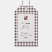 Black and White Gingham Plaid Custom Christmas Cadeaulabel (Voorkant)