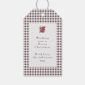Black and White Gingham Plaid Custom Christmas Cadeaulabel (Achterkant)