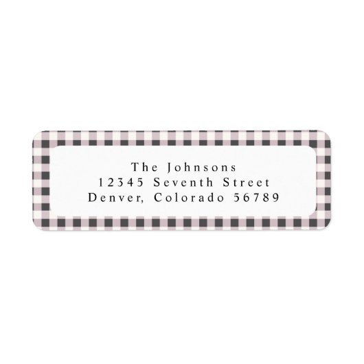 Black and White Gingham Plaid Custom Etiket (Voorkant)