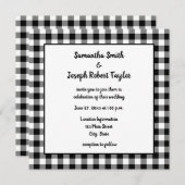 Black and White Gingham Play Wedding Kaart (Voorkant / Achterkant)