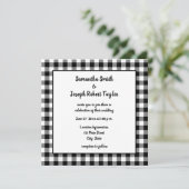 Black and White Gingham Play Wedding Kaart (Staand voorkant)
