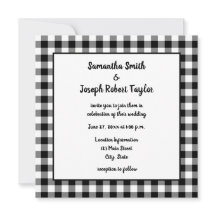 Black and White Gingham Play Wedding